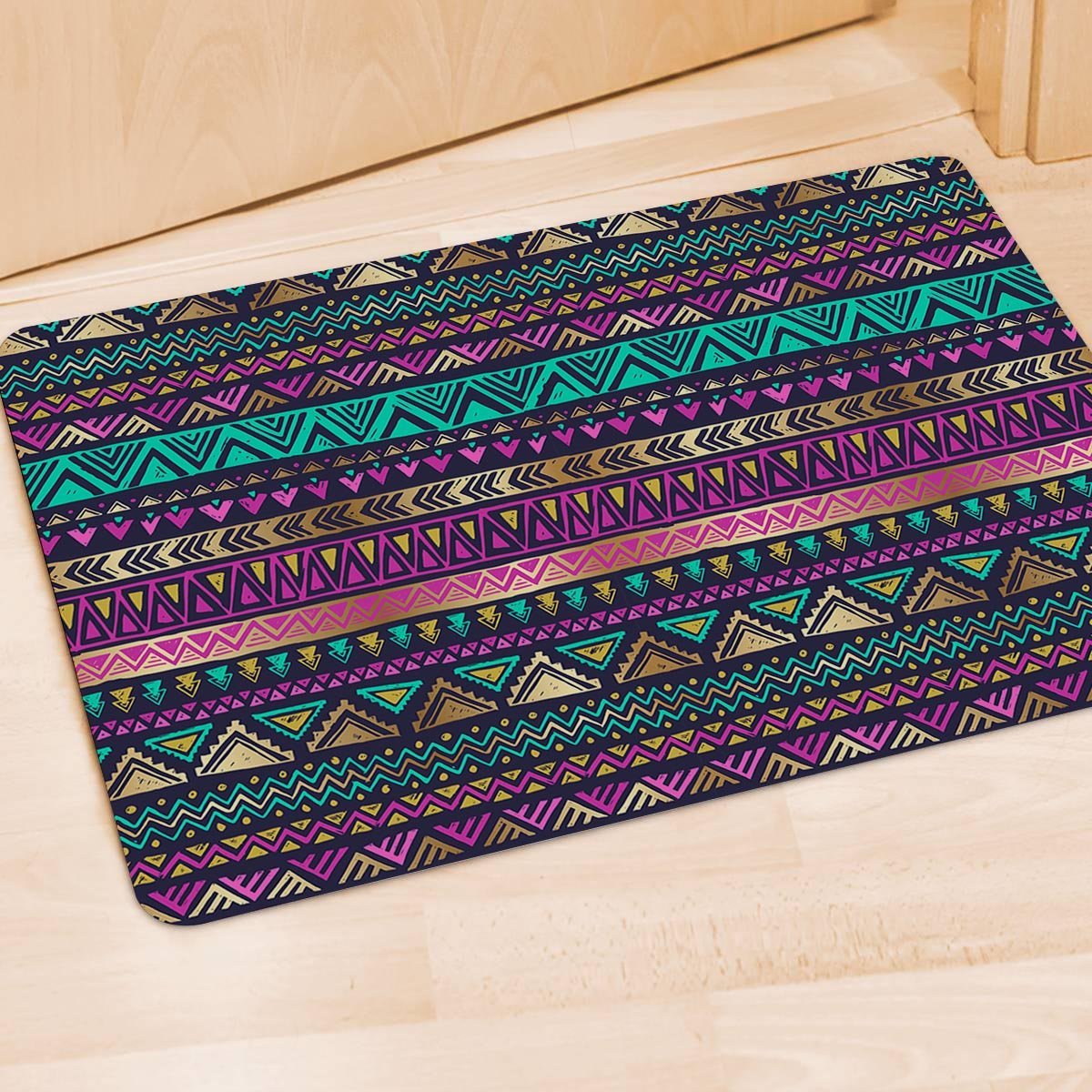 Multicolor Native Aztec Doodle Door Mat-grizzshop