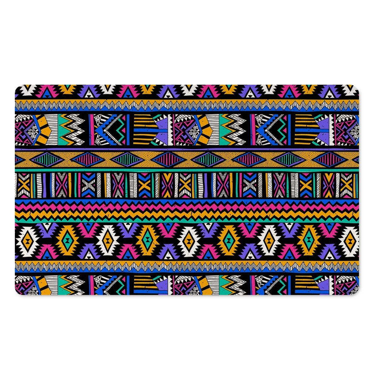 Multicolor Native Aztec Doodle Element Door Mat-grizzshop