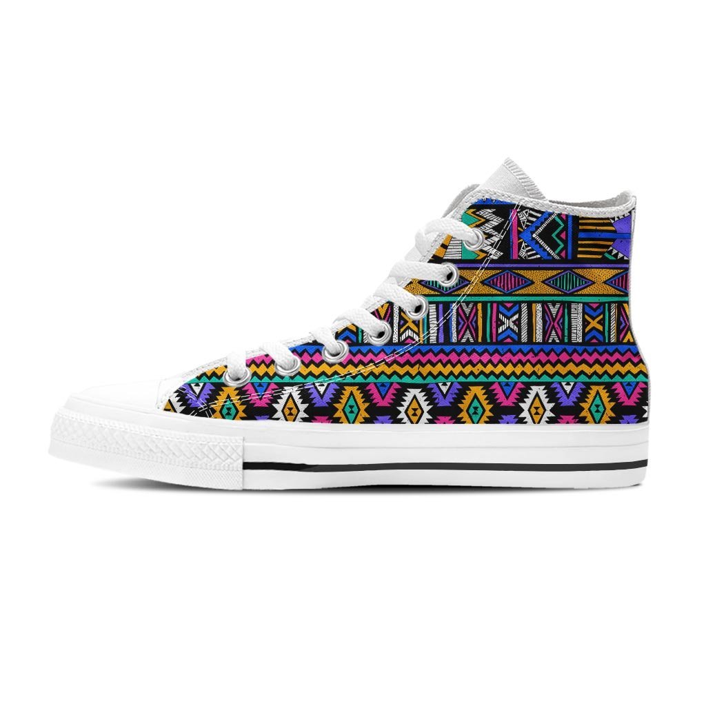 Multicolor Native Aztec Doodle Element Women's High Top Shoes-grizzshop