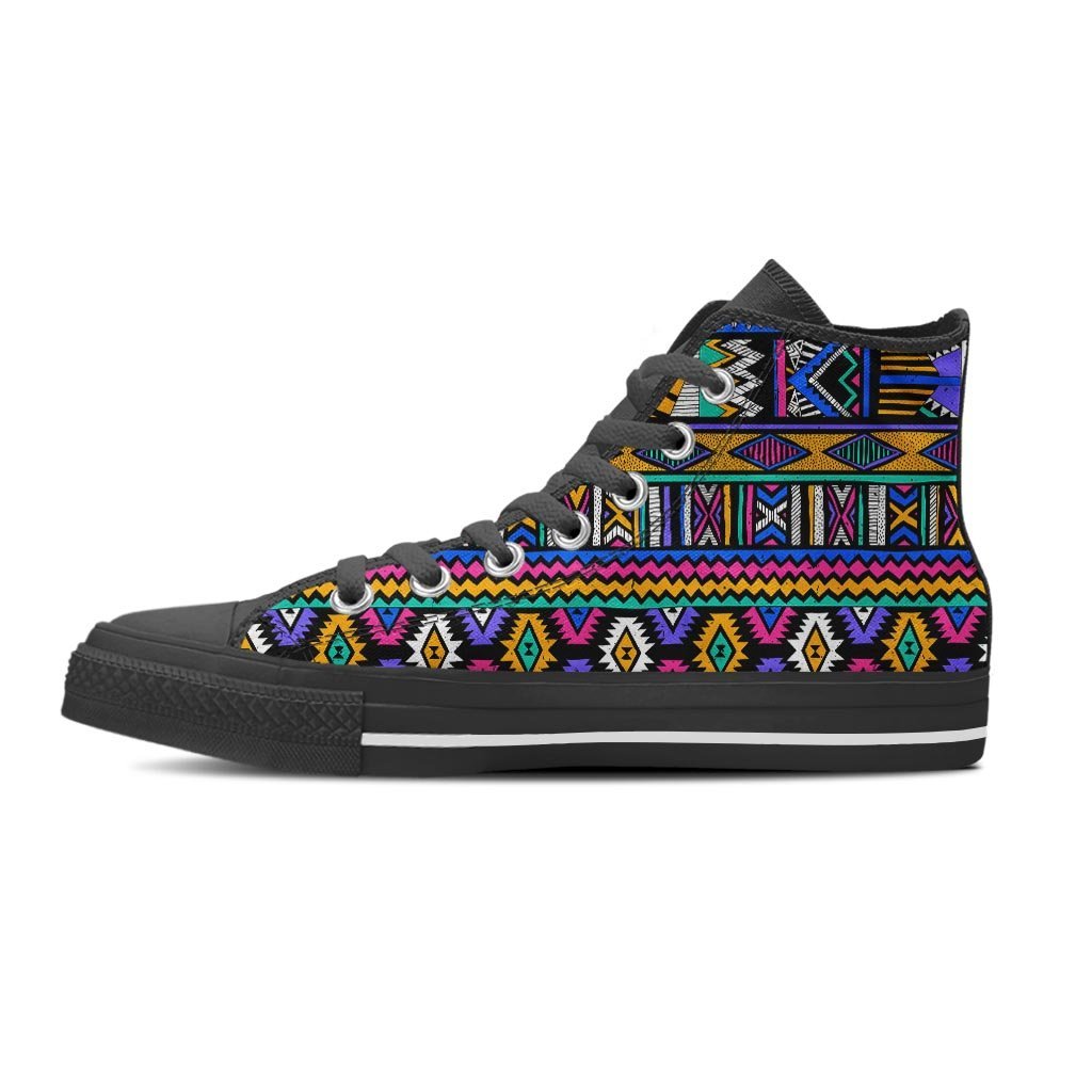 Multicolor Native Aztec Doodle Element Women's High Top Shoes-grizzshop