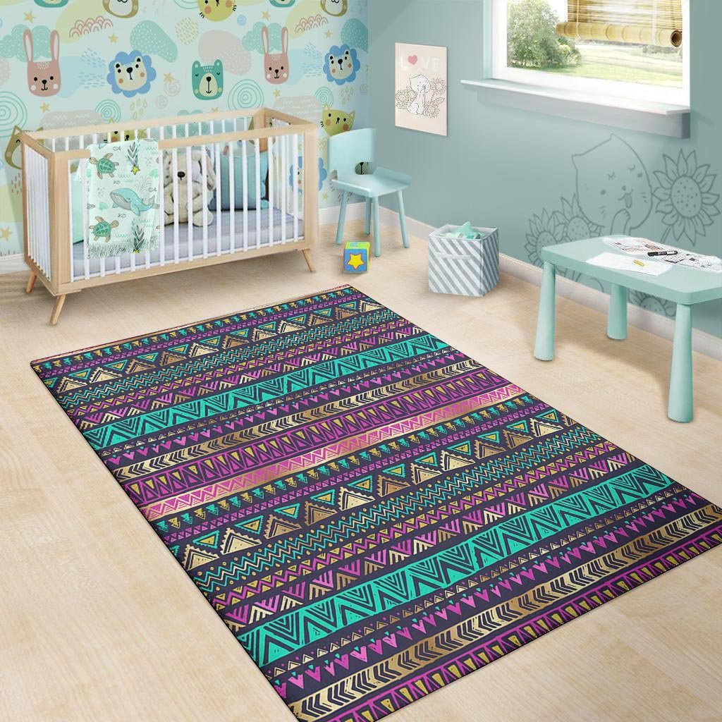 Multicolor Native Aztec Doodle Floor Mat-grizzshop