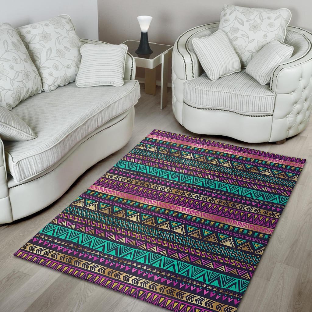 Multicolor Native Aztec Doodle Floor Mat-grizzshop