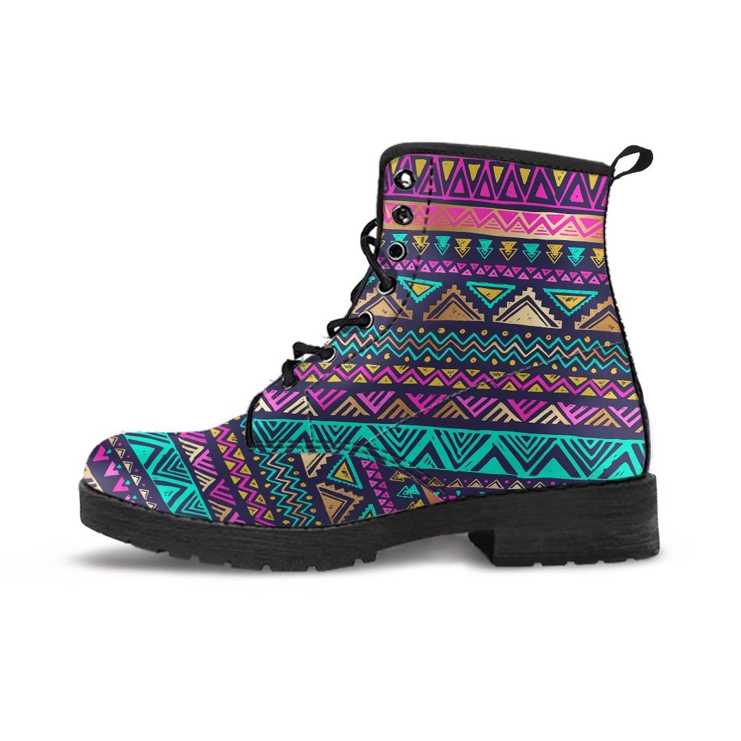 Multicolor Native Aztec Doodle Men's Boots-grizzshop