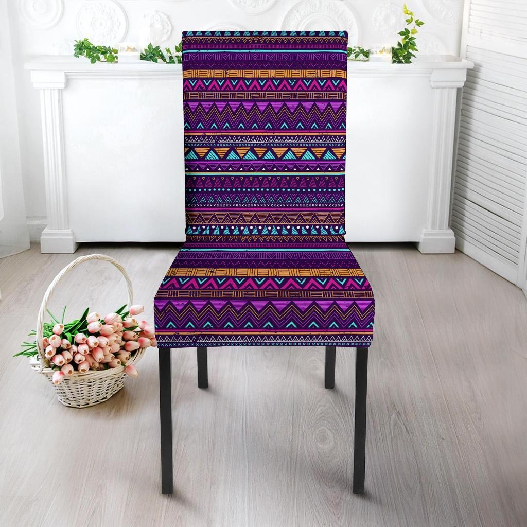 Multicolor Native Aztec Doodle Striped Chair Cover-grizzshop