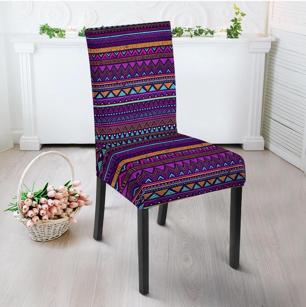 Multicolor Native Aztec Doodle Striped Chair Cover-grizzshop