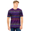 Multicolor Native Aztec Doodle Striped Men T Shirt-grizzshop