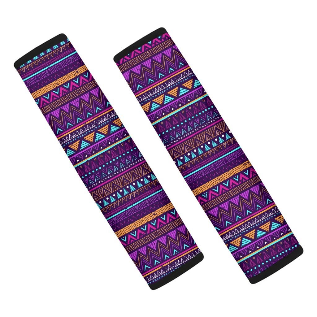 Multicolor Native Aztec Doodle Striped Seat Belt Cover-grizzshop