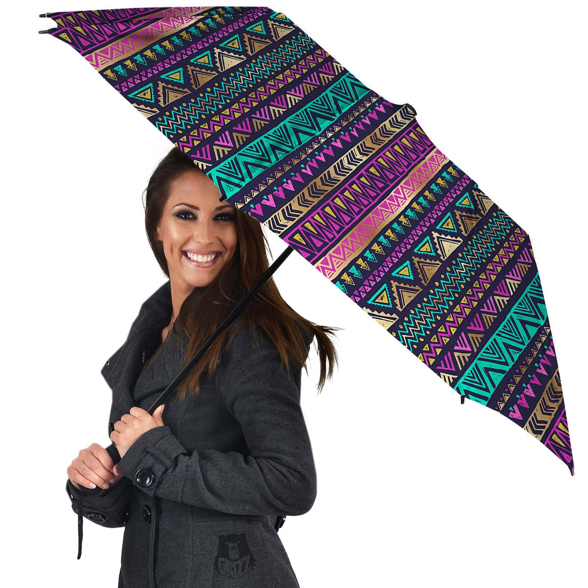 Multicolor Native Aztec Doodle Umbrella-grizzshop