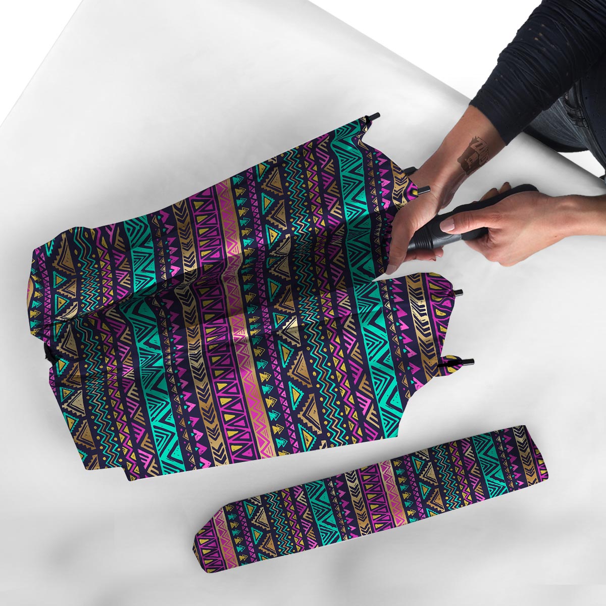 Multicolor Native Aztec Doodle Umbrella-grizzshop