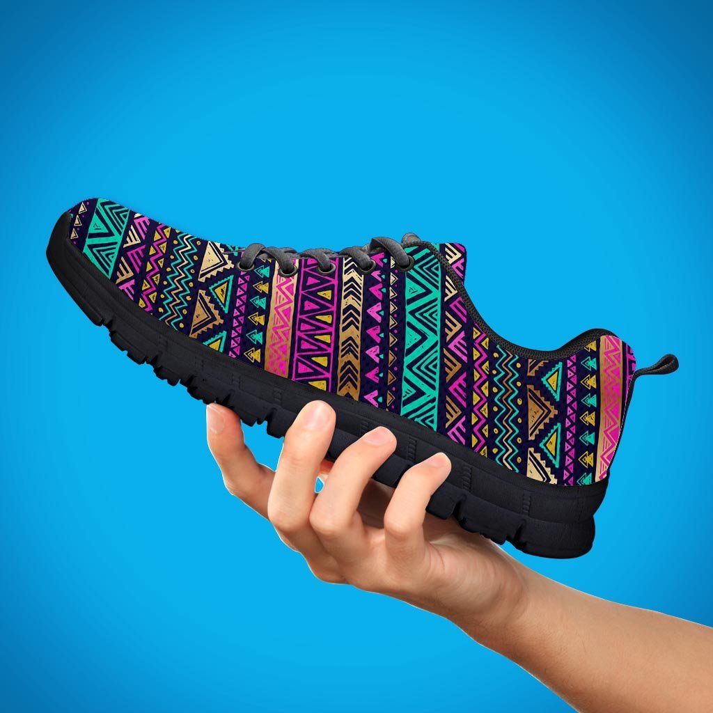 Multicolor Native Aztec Doodle Women's Sneakers-grizzshop