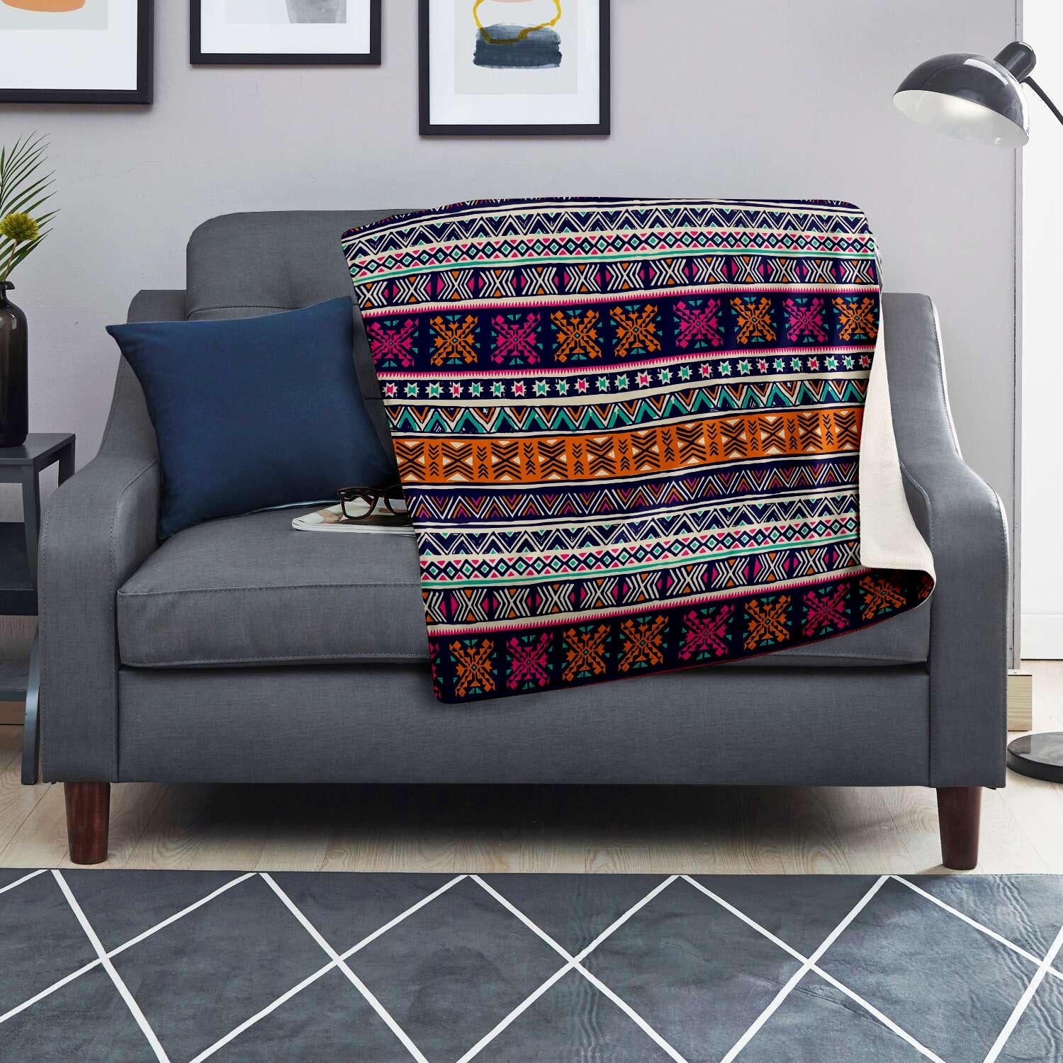 Multicolor Native Aztec Geometric Hipster Blanket-grizzshop