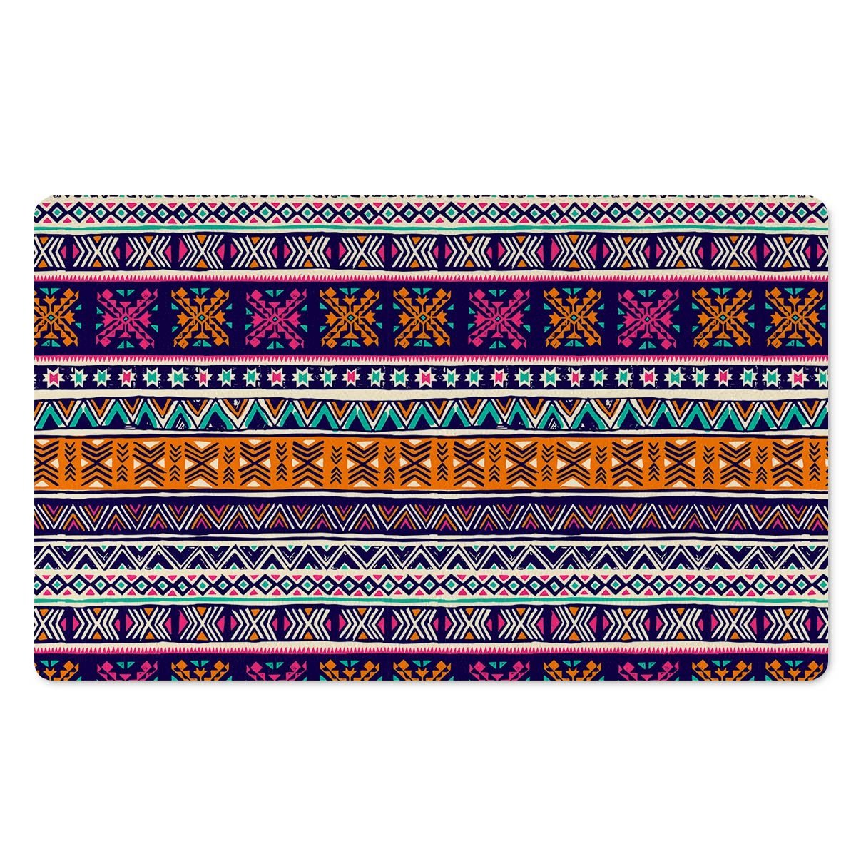 Multicolor Native Aztec Geometric Hipster Door Mat-grizzshop