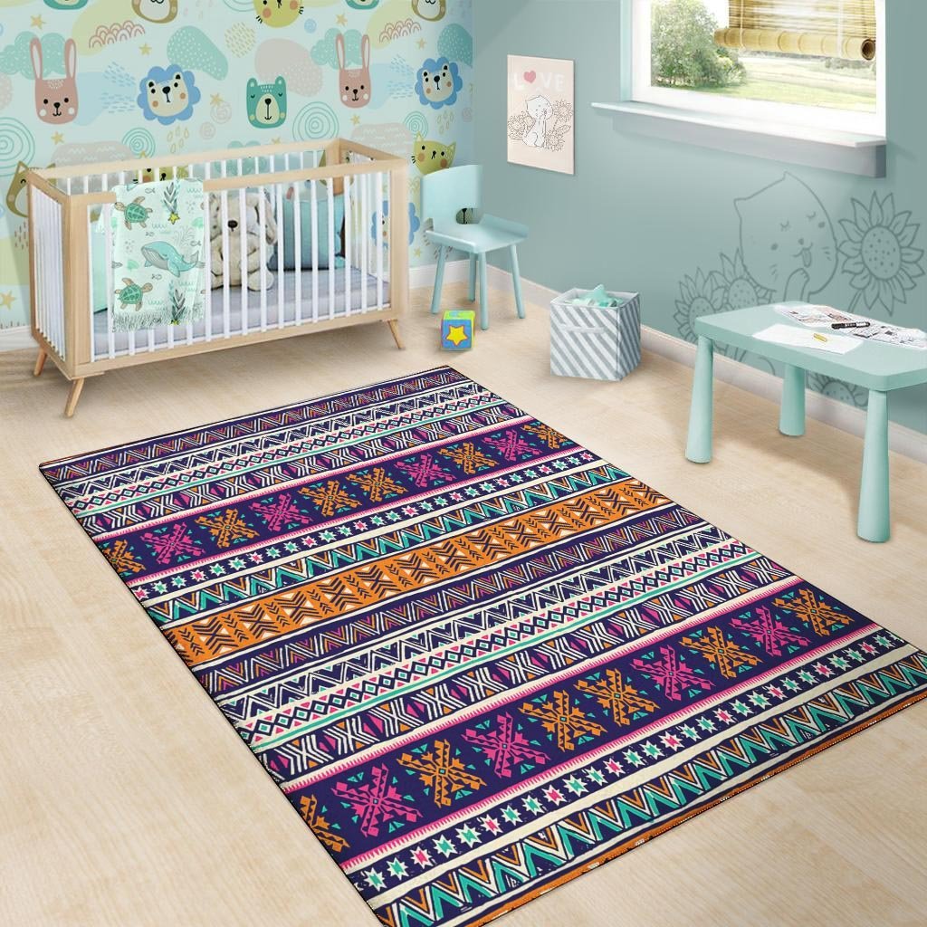 Multicolor Native Aztec Geometric Hipster Floor Mat-grizzshop