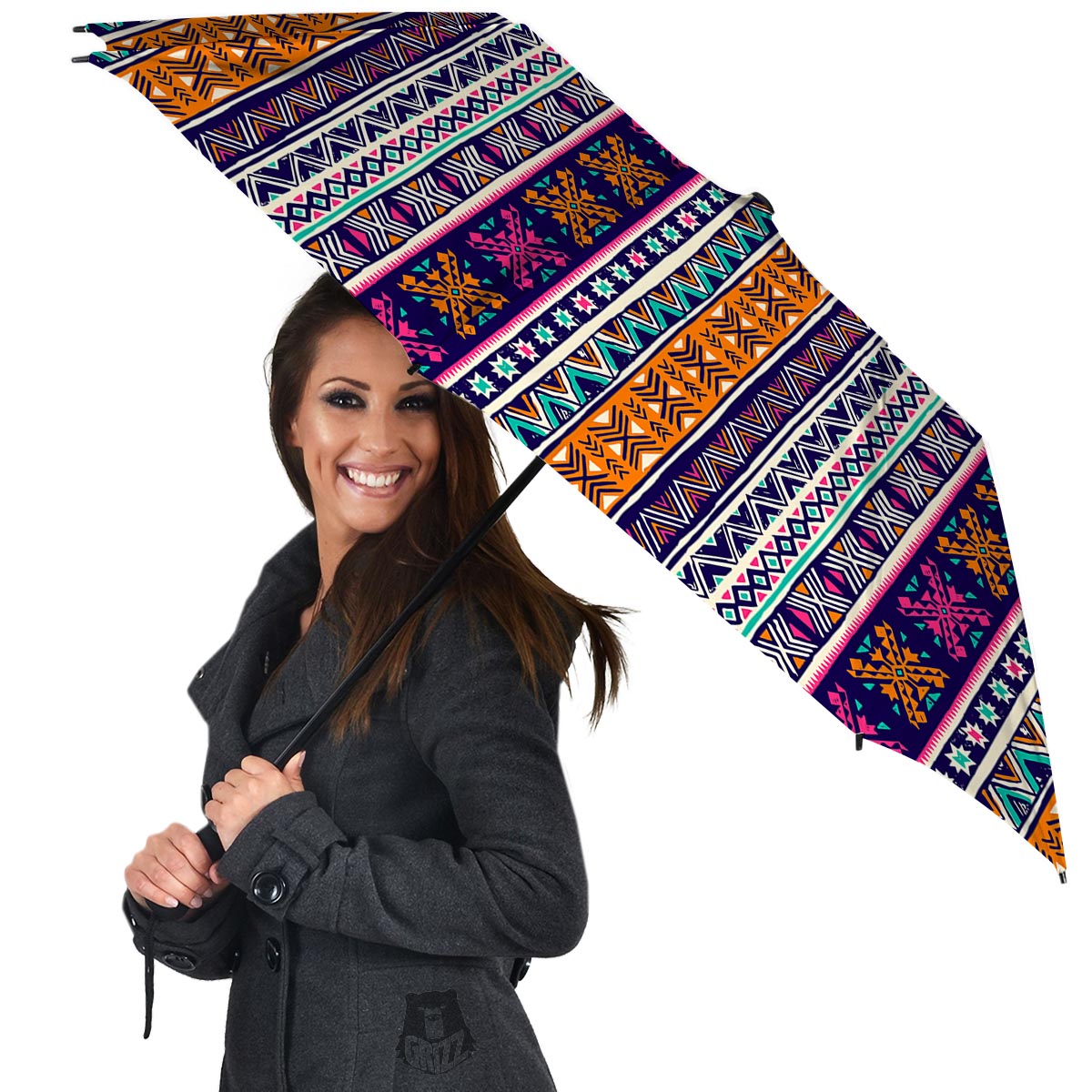 Multicolor Native Aztec Geometric Hipster Umbrella-grizzshop