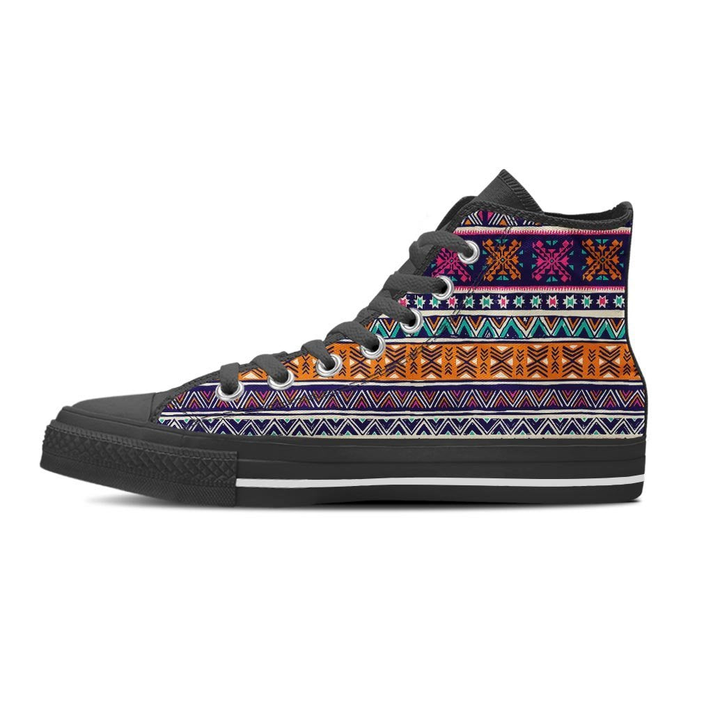Multicolor Native Aztec Geometric Hipster Women's High Top Shoes-grizzshop
