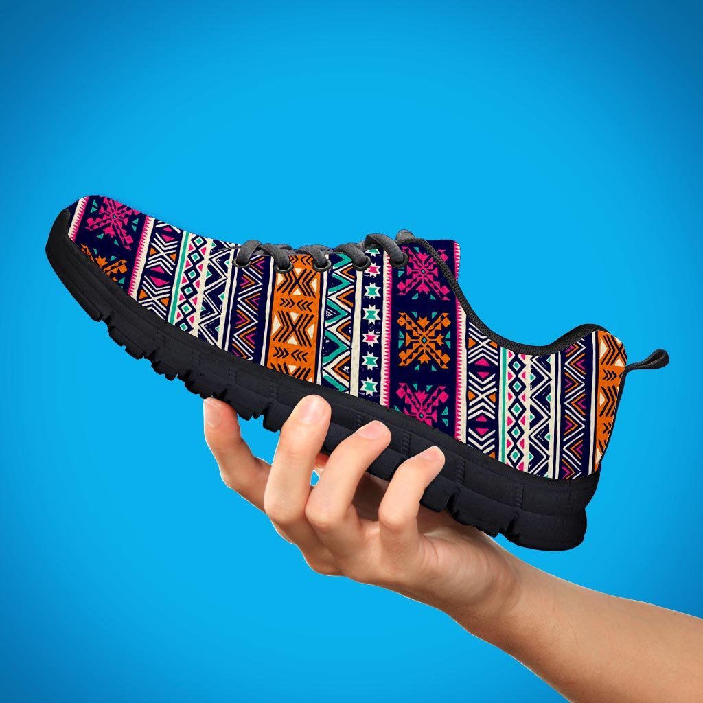 Multicolor Native Aztec Geometric Hipster Women's Sneakers-grizzshop