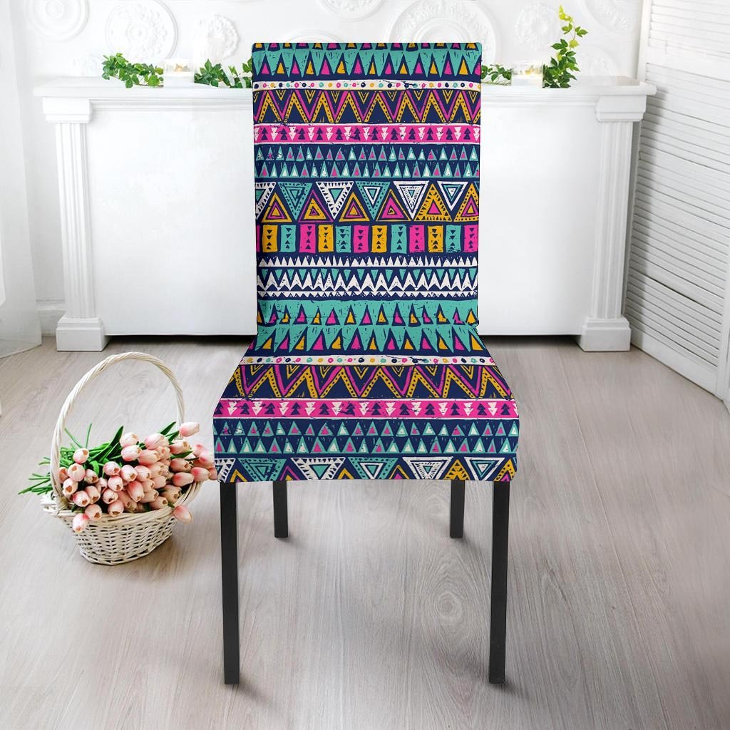 Multicolor Native Aztec Trippy Striped Chair Cover-grizzshop