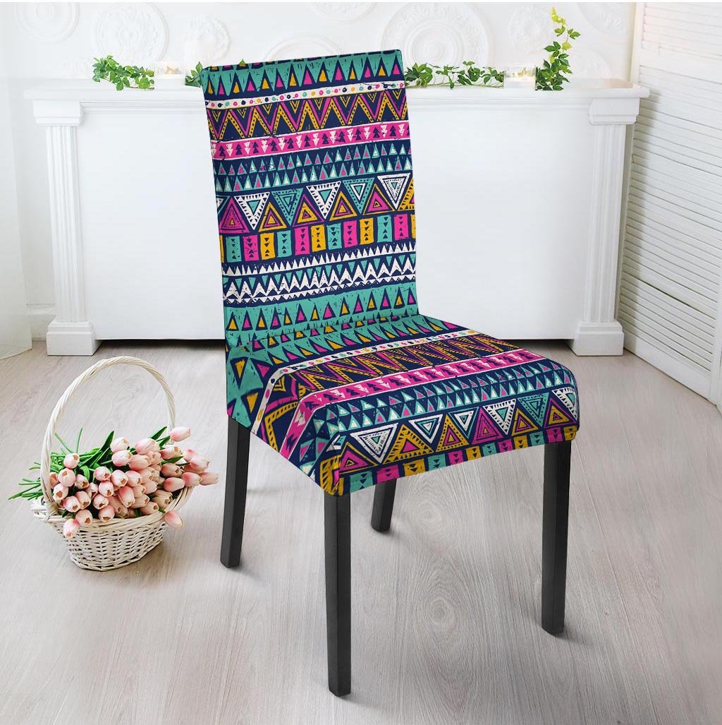 Multicolor Native Aztec Trippy Striped Chair Cover-grizzshop