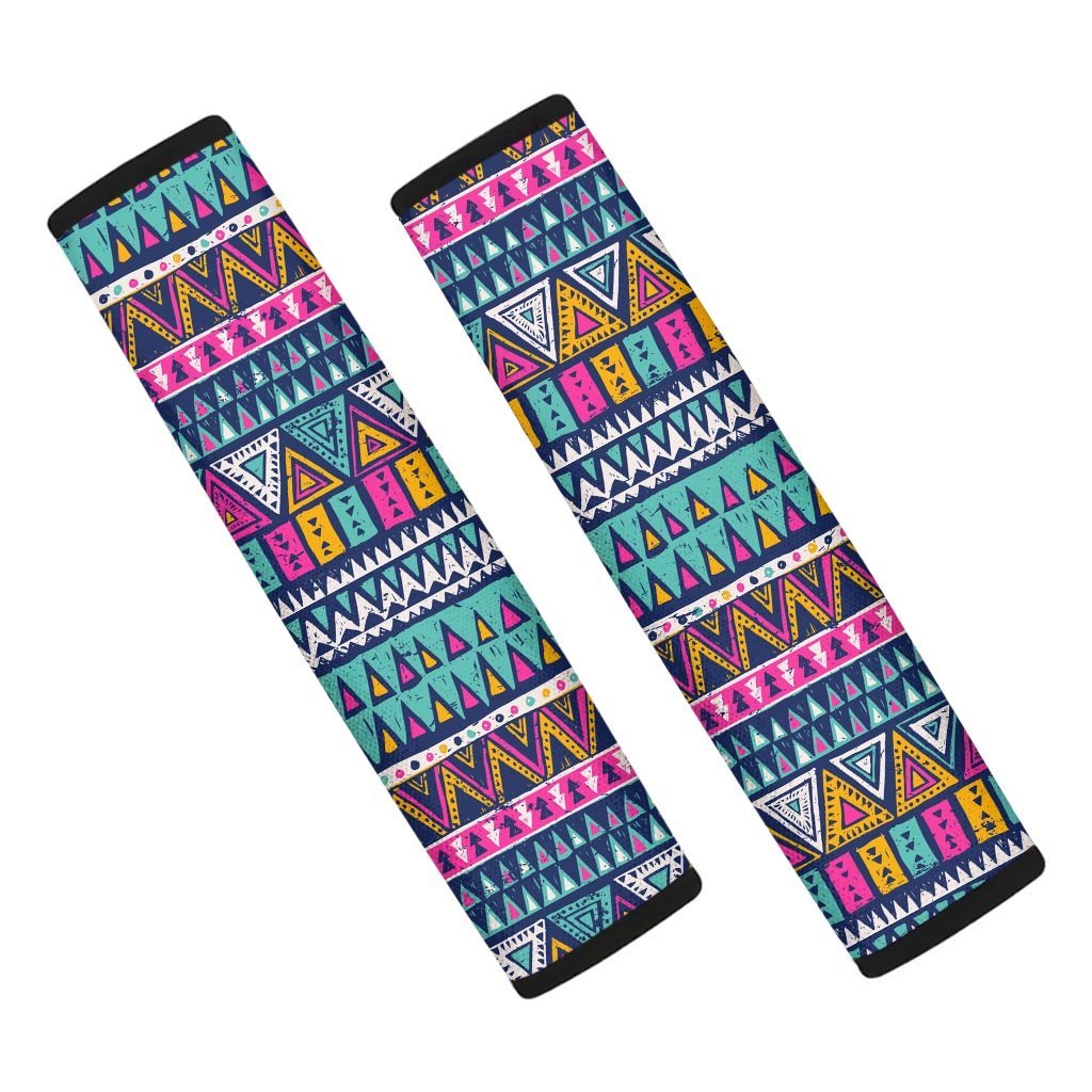 Multicolor Native Aztec Trippy Striped Seat Belt Cover-grizzshop