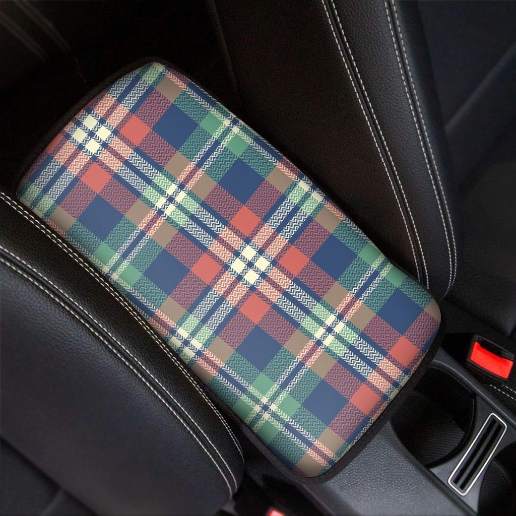 Multicolor Plaid Tartan Car Console Cover-grizzshop