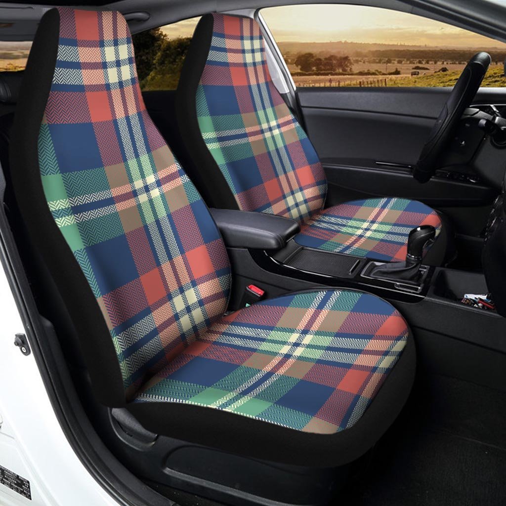 Multicolor Plaid Tartan Car Seat Covers-grizzshop