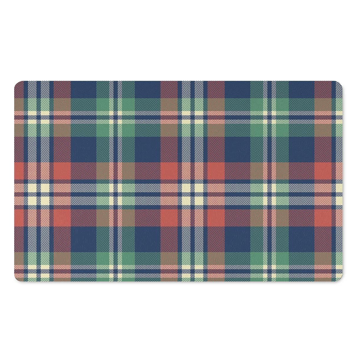 Multicolor Plaid Tartan Door Mat-grizzshop