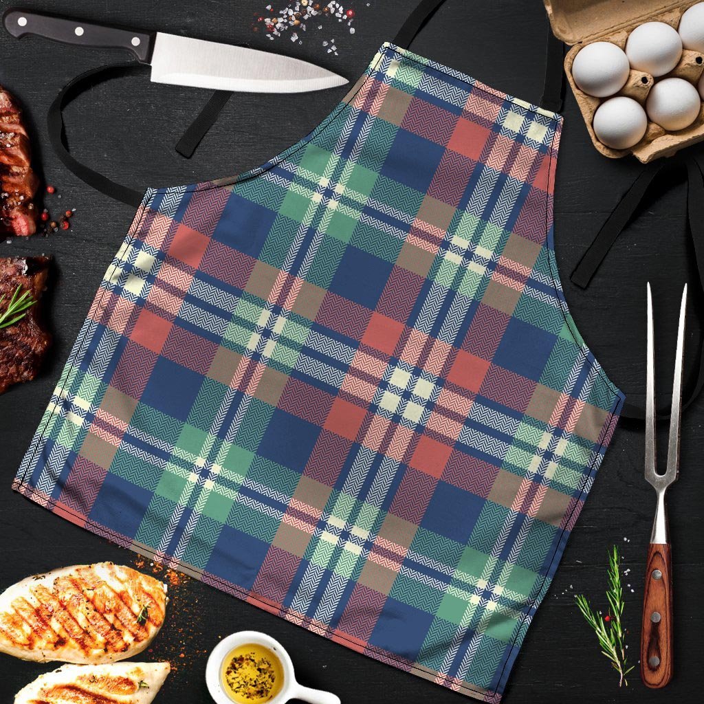 Multicolor Plaid Tartan Men's Apron-grizzshop