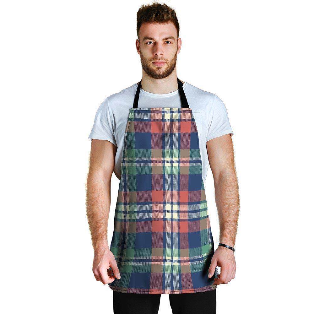 Multicolor Plaid Tartan Men's Apron-grizzshop