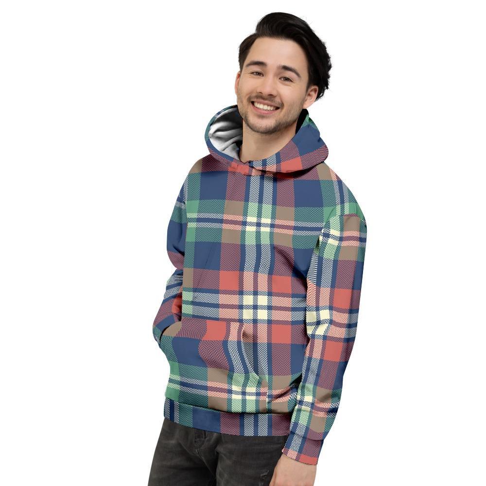 Multicolor Plaid Tartan Men's Hoodie-grizzshop
