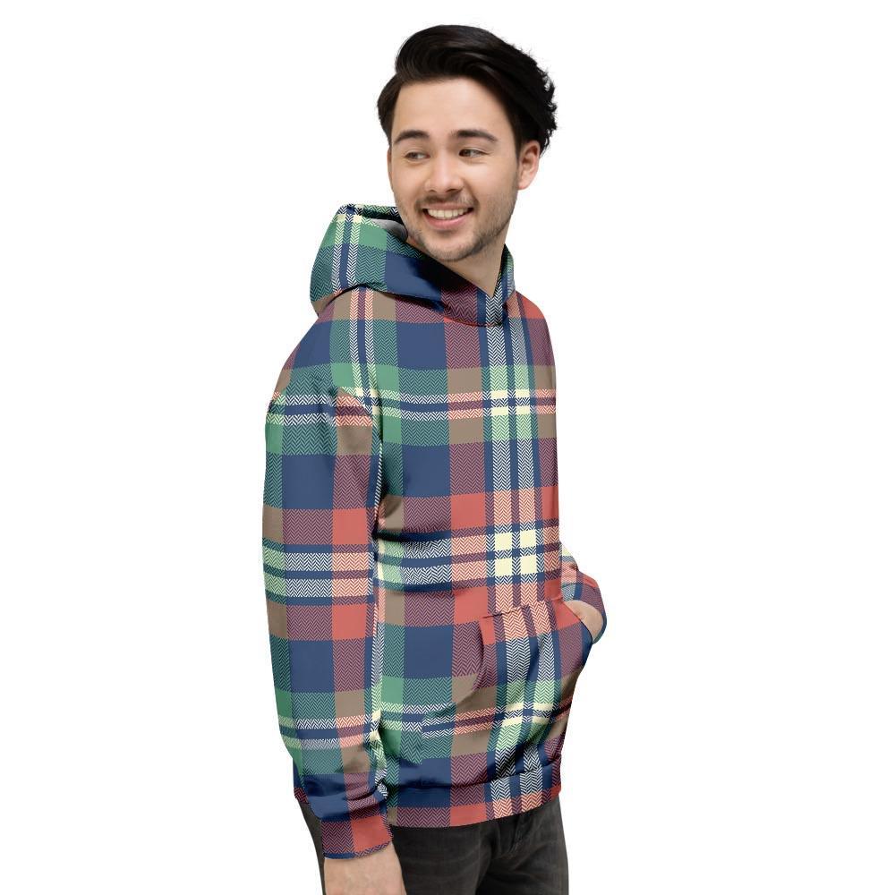 Multicolor Plaid Tartan Men's Hoodie-grizzshop