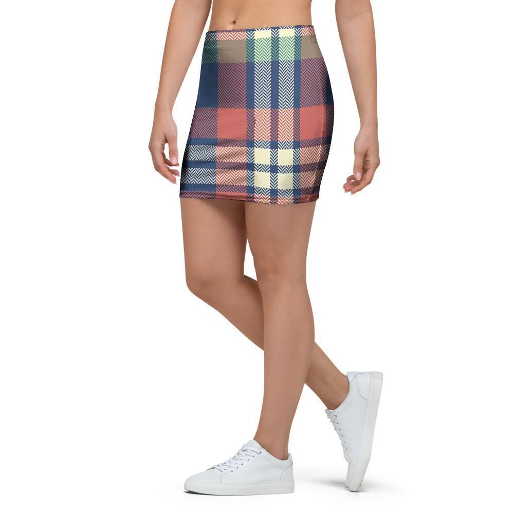 Multicolor Plaid Tartan Mini Skirt-grizzshop