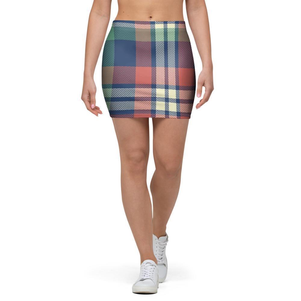 Multicolor Plaid Tartan Mini Skirt-grizzshop