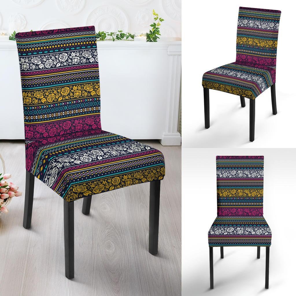 Multicolor Rose Floral Abstract Tribal Aztec Chair Cover-grizzshop