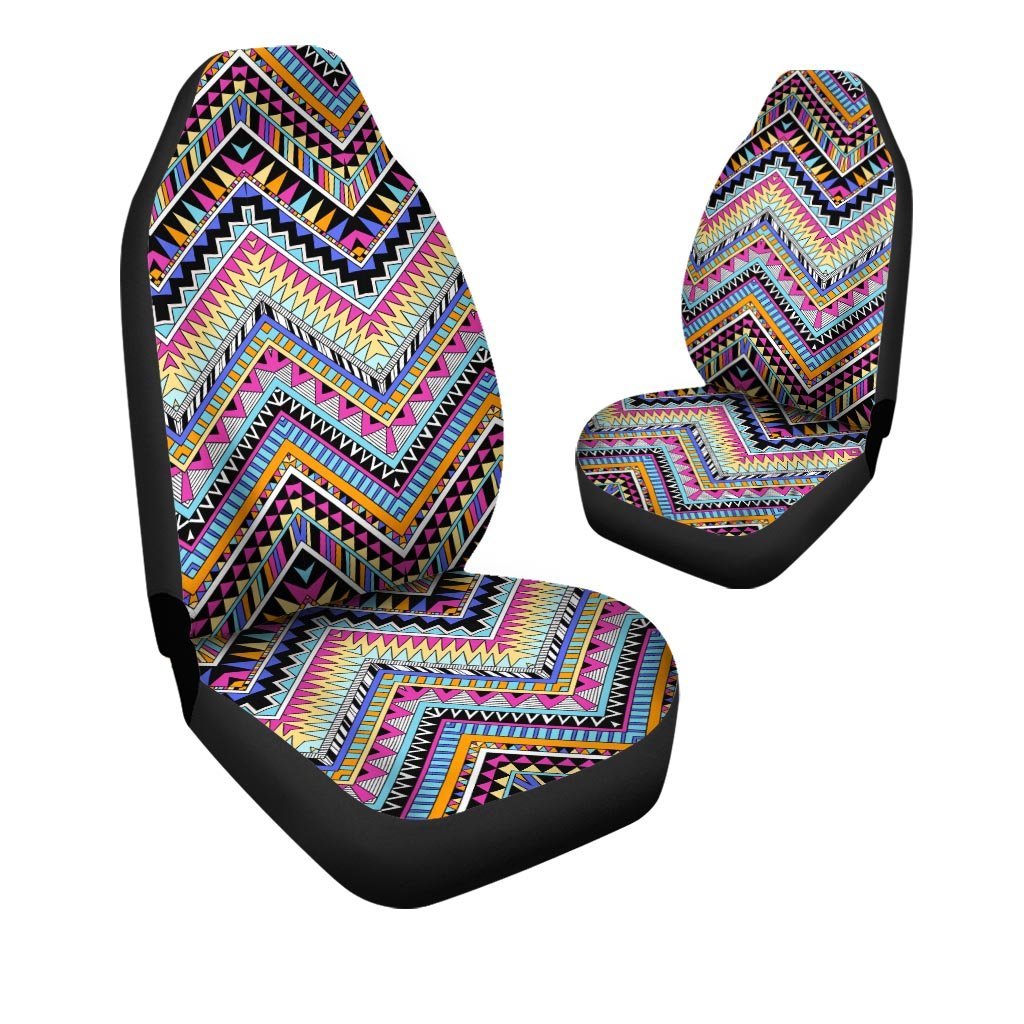 Multicolor Zigzag Indian Aztec Car Seat Covers-grizzshop