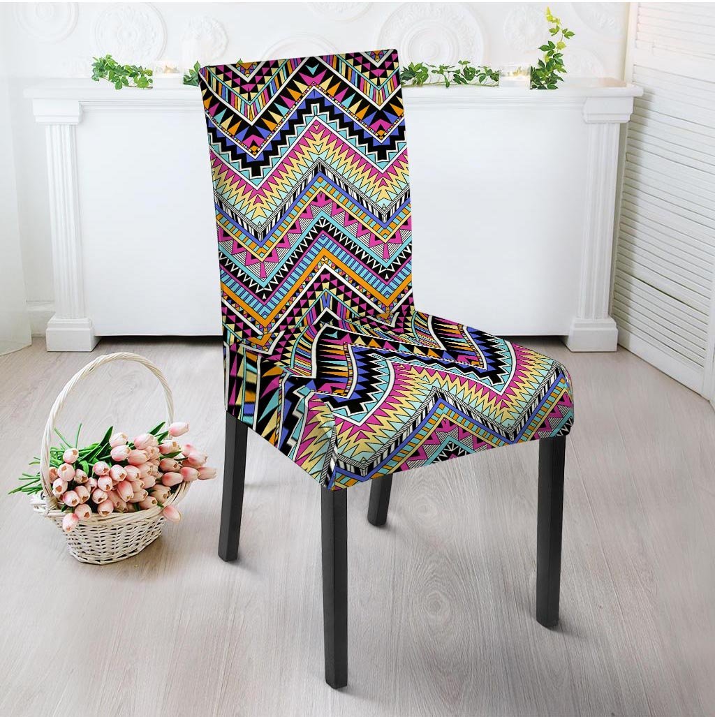 Multicolor Zigzag Indian Aztec Chair Cover-grizzshop
