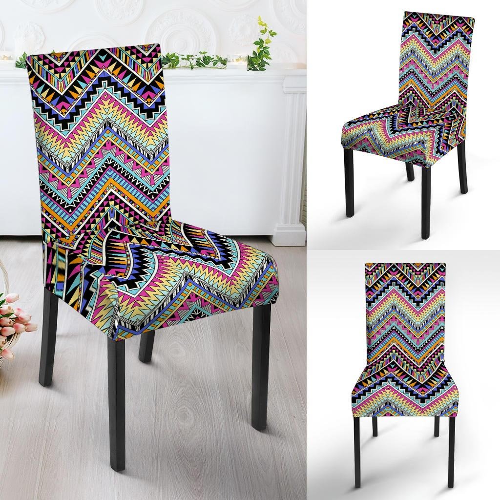 Multicolor Zigzag Indian Aztec Chair Cover-grizzshop