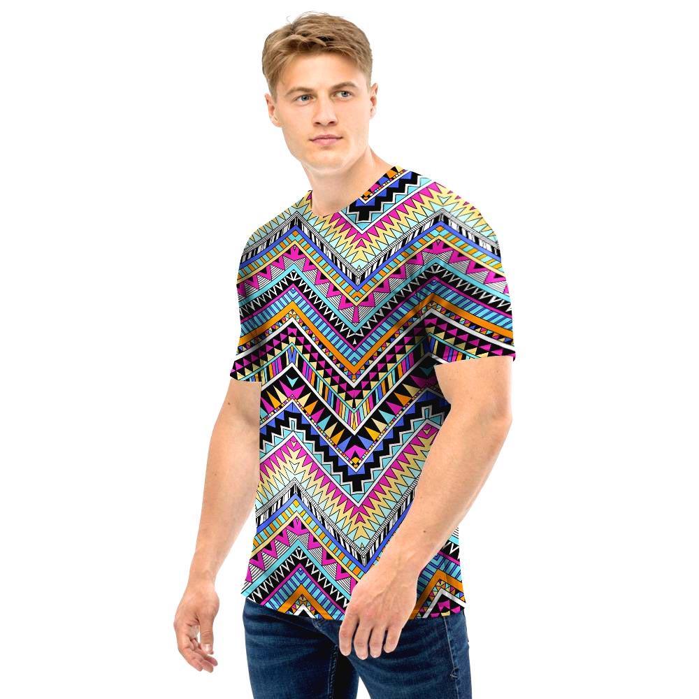 Grizzshop Multicolor Zigzag Indian Aztec Men's Golf Shirts