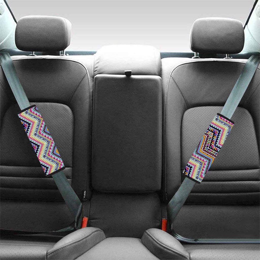 Multicolor Zigzag Indian Aztec Seat Belt Cover-grizzshop