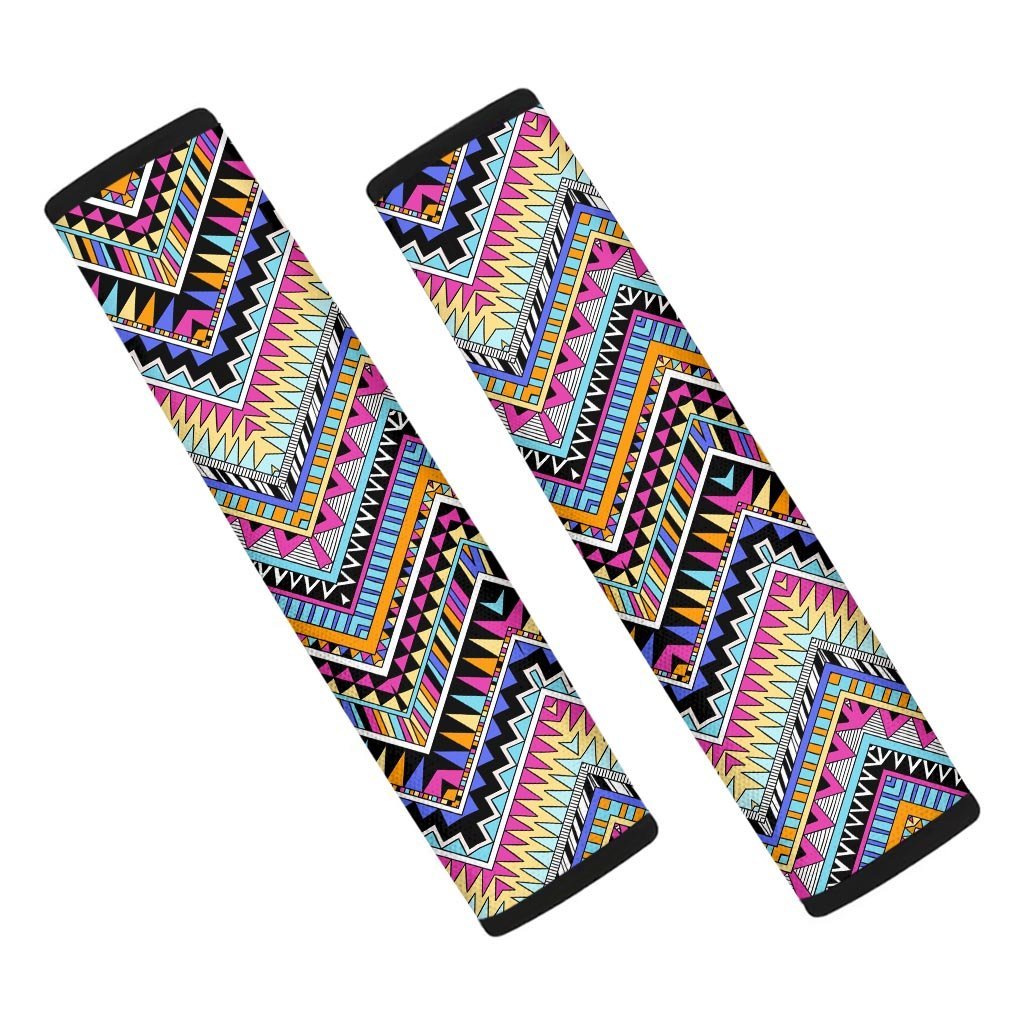 Multicolor Zigzag Indian Aztec Seat Belt Cover-grizzshop