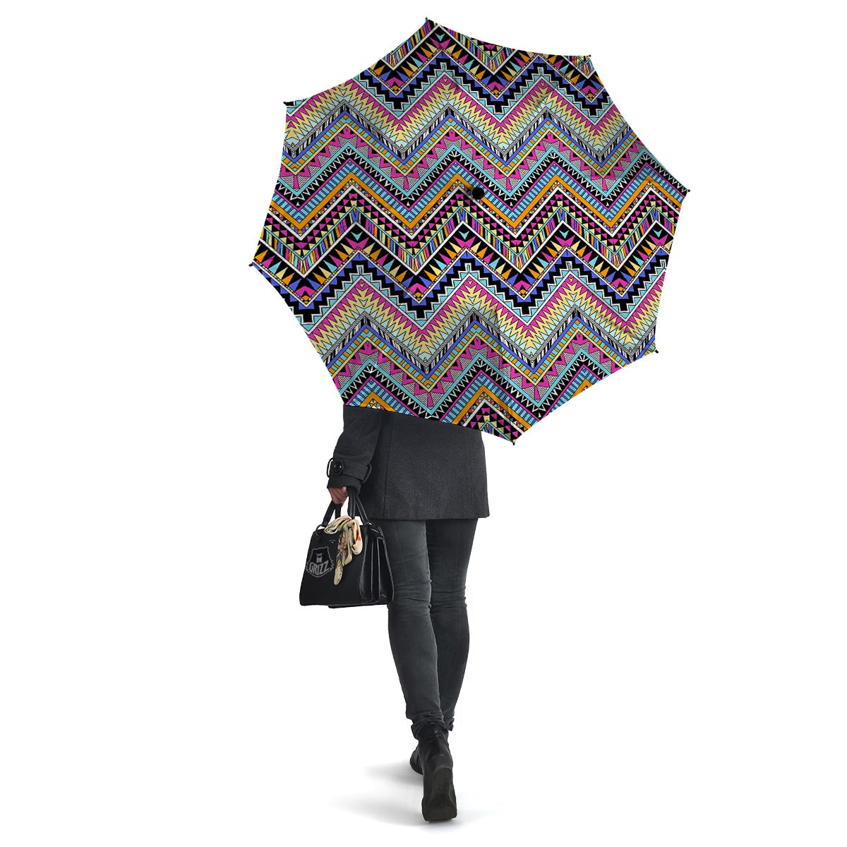 Multicolor Zigzag Indian Aztec Umbrella-grizzshop