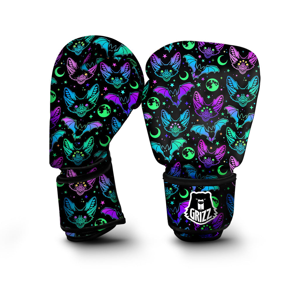 Multicolored Bats Print Pattern Boxing Gloves-grizzshop