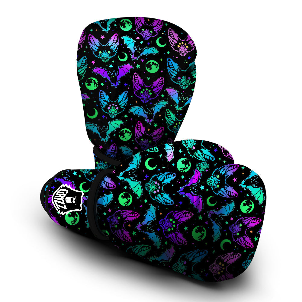 Multicolored Bats Print Pattern Boxing Gloves-grizzshop