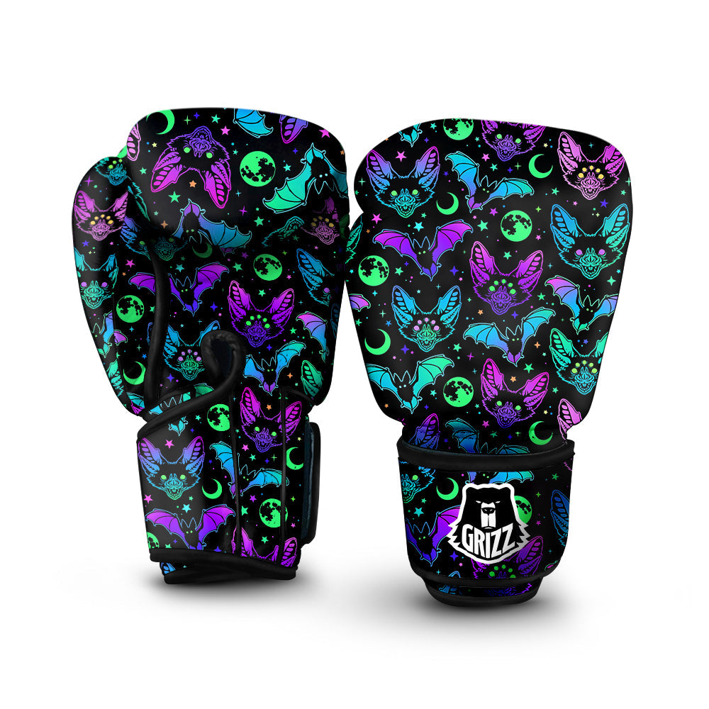 Multicolored Bats Print Pattern Boxing Gloves-grizzshop