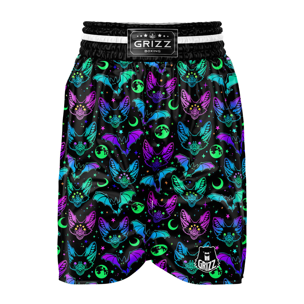 Multicolored Bats Print Pattern Boxing Shorts-grizzshop