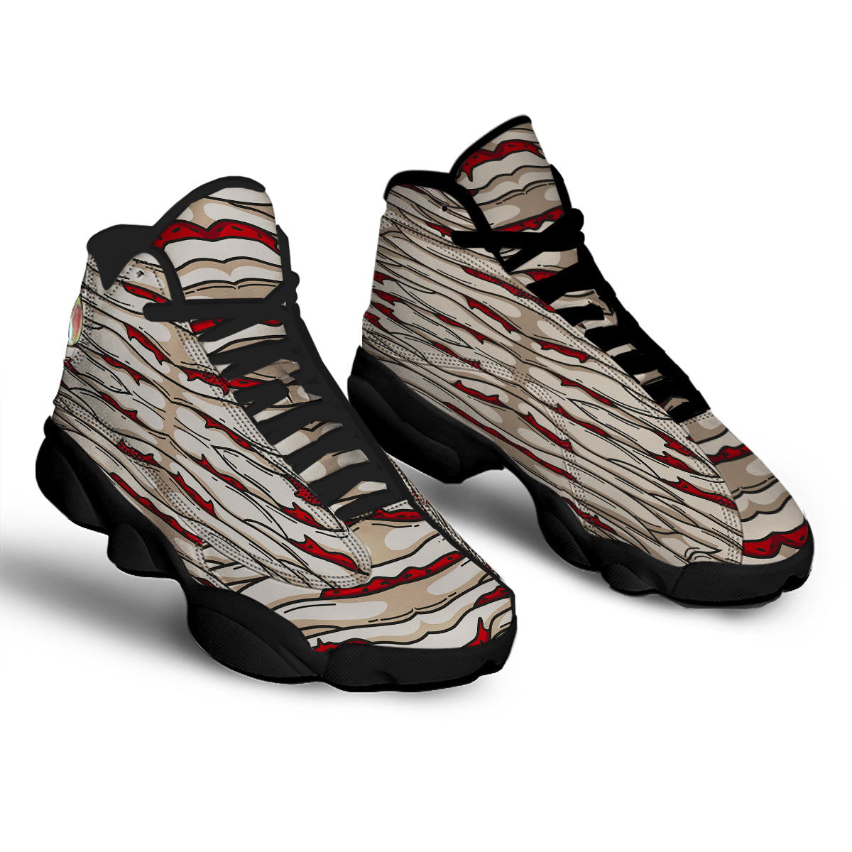 Mummy Bandage Print Pattern Black Basketball Shoes-grizzshop