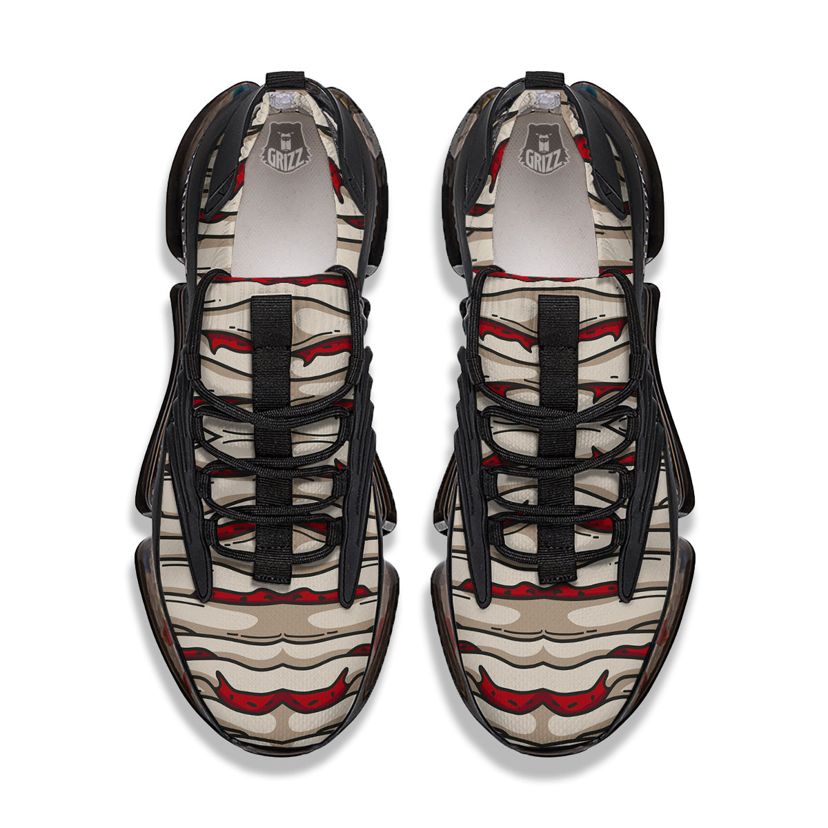 Mummy Bandage Print Pattern Black Gym Shoes-grizzshop