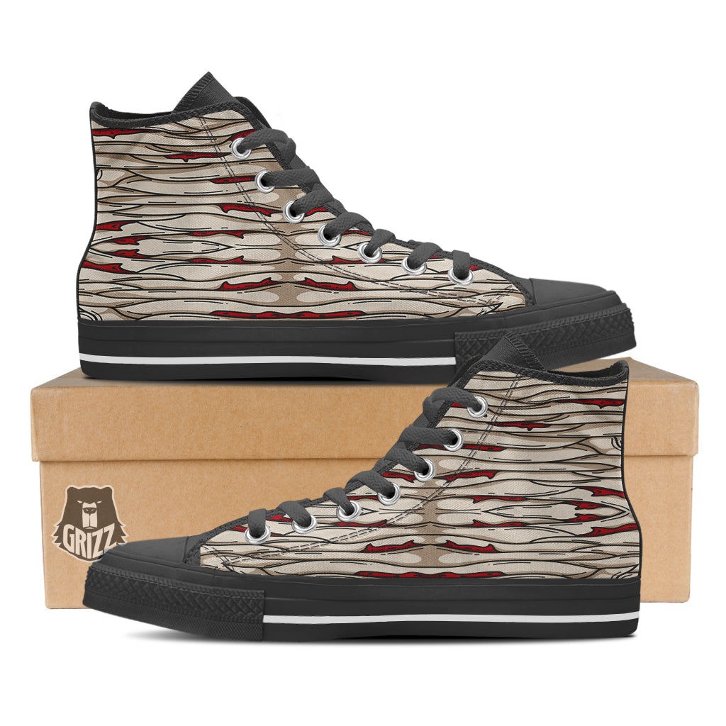 Mummy Bandage Print Pattern Black High Top Shoes-grizzshop