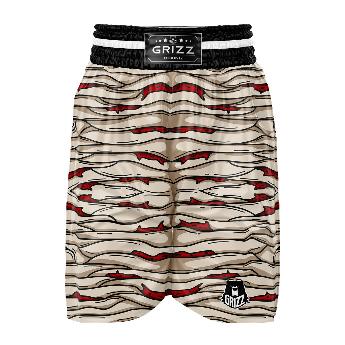 Mummy Bandage Print Pattern Boxing Shorts-grizzshop