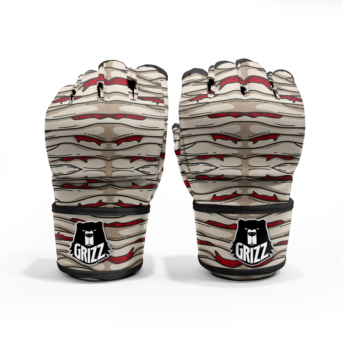 Mummy Bandage Print Pattern MMA Gloves-grizzshop