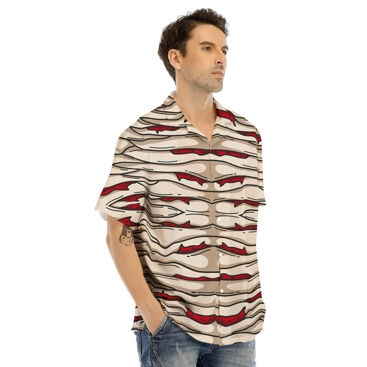Mummy Bandage Print Pattern Men's Hawaiian Shirt-grizzshop